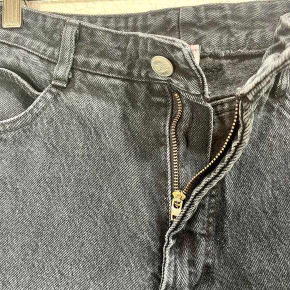 Vintage 80s Black Bongo Raw Hem Ankle Jeans High-Rise Tapered 27" Waist Grunge - Picture 10 of 13